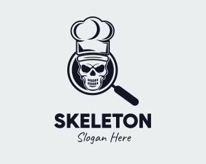 Skeleton Chef Magnifier logo design