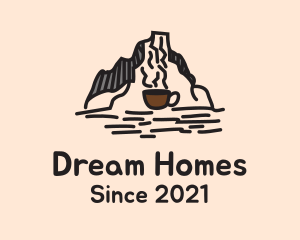 Coffee Bean - Coffee Mountain Doodle logo design