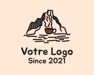 Latte - Coffee Mountain Doodle logo design