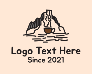 Brewed Coffee - Coffee Mountain Doodle logo design