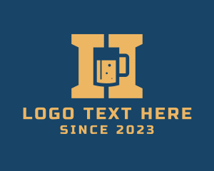 Craft Beer - Beer Mug Letter H logo design