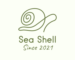Minimalist Green Snail logo design