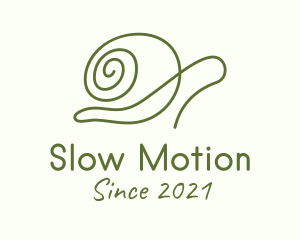 Slug - Minimalist Green Snail logo design
