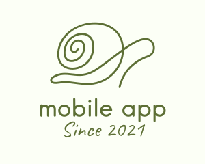Seashell - Minimalist Green Snail logo design