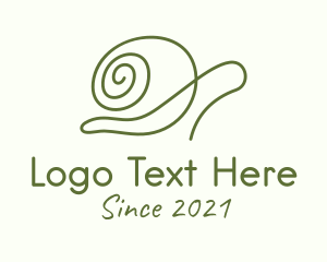 Snail - Minimalist Green Snail logo design