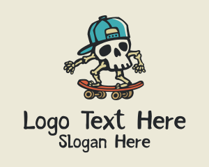 Mobile Gaming - Skull Skater Skateboard logo design