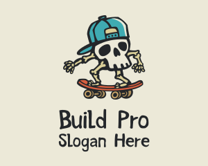 Skull Skater Skateboard logo design