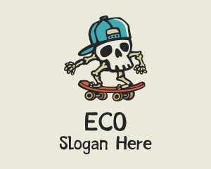 Skull Skater Skateboard logo design