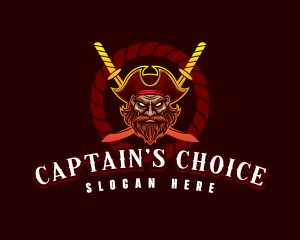 Captain - Captain Pirate Sword logo design