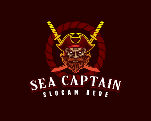 Captain Pirate Sword logo design