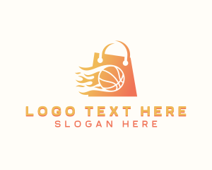 Online Shop - Basketball Shopping Bag logo design