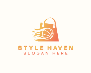 Basketball Shopping Bag logo design