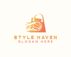 Shop - Basketball Shopping Bag logo design