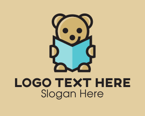 Plushie - Reading Teddy Bear logo design
