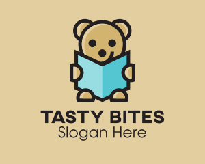 Toy Store - Reading Teddy Bear logo design