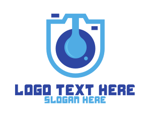 Flask - Blue Lab Camera logo design