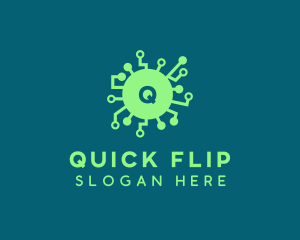 Computer Tech Virus logo design