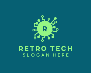 Computer Tech Virus logo design