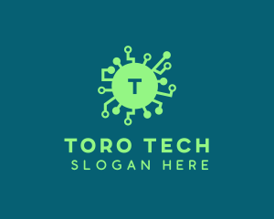 Computer Tech Virus logo design