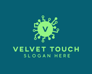 Computer Tech Virus logo design