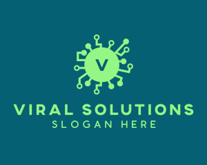 Virus - Computer Tech Virus logo design