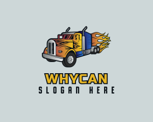 Freight - Fast Flaming Truck logo design