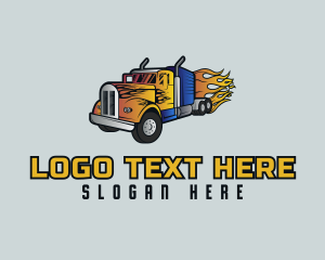 Automobile - Fast Flaming Truck logo design