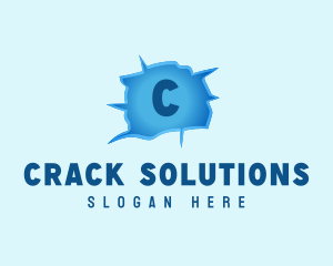Crack - Broken Ice Frozen logo design