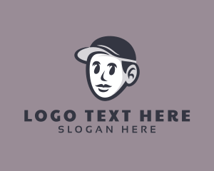 Comic - Boy Cap Face logo design