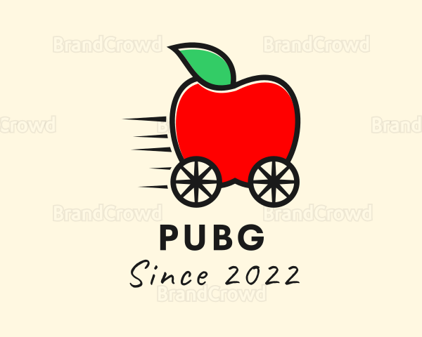 Apple Fruit Grocery Cart Logo