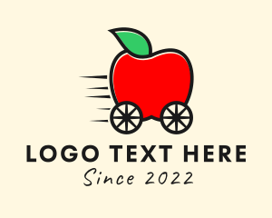 Farmers Market - Apple Fruit Grocery Cart logo design