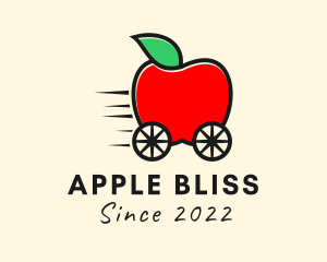 Apple Fruit Grocery Cart logo design