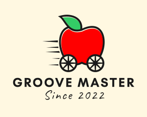 Farmers Market - Apple Fruit Grocery Cart logo design