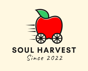 Apple Fruit Grocery Cart logo design