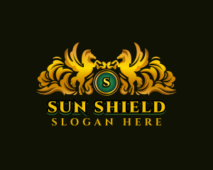 Pegasus Stallion Gold logo design