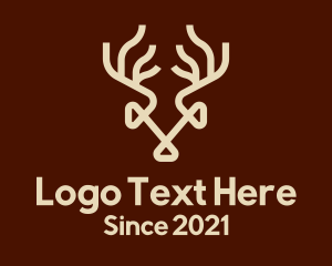 Deer Horns - Wild Deer Antlers logo design