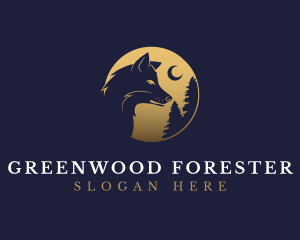 Lunar Wolf Forest logo design