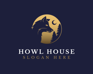 Howl - Lunar Wolf Forest logo design