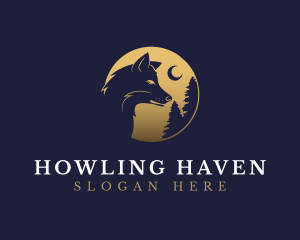 Howling - Lunar Wolf Forest logo design