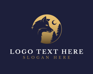 Howling - Lunar Wolf Forest logo design