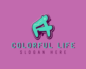 Vibrant - Modern Graffiti Letter A logo design