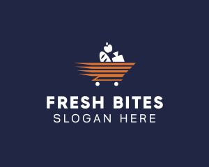 Pushcart - Fast Cart Grocery logo design