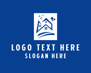 Cleaning - House Property Roof logo design