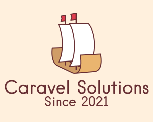 Caravel - Paper Boat Travel logo design