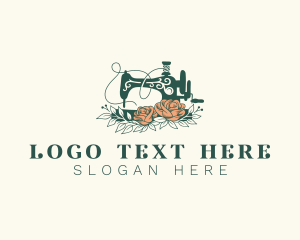 Sewing - Floral Sewing Machine Tailoring logo design