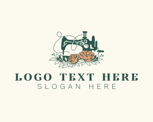 Embroidery - Floral Sewing Machine Tailoring logo design