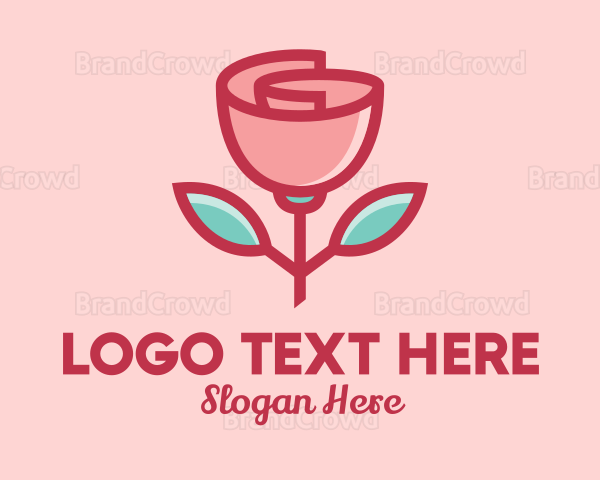 Origami Paper Rose Flower Logo