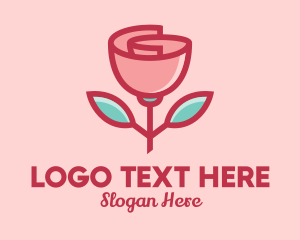 Origami Paper Rose Flower  logo design