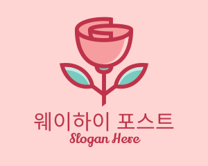 Origami Paper Rose Flower  logo design