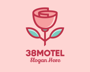 Origami Paper Rose Flower  logo design